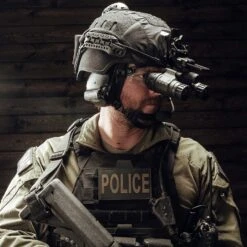 Galvion Hellbender TE Helmet | Level IIIA Ballistic Protection 16 Galvion Hellbender TE Helmet | Level IIIA Ballistic Protection -Tactical Equipment police officer wearing black mid full cut hellbender te helmet with mounted nvg